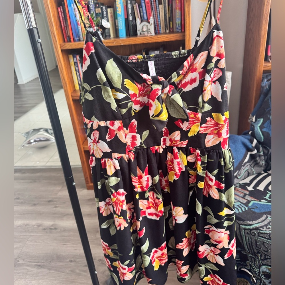 Xhilaration Black Floral Dress